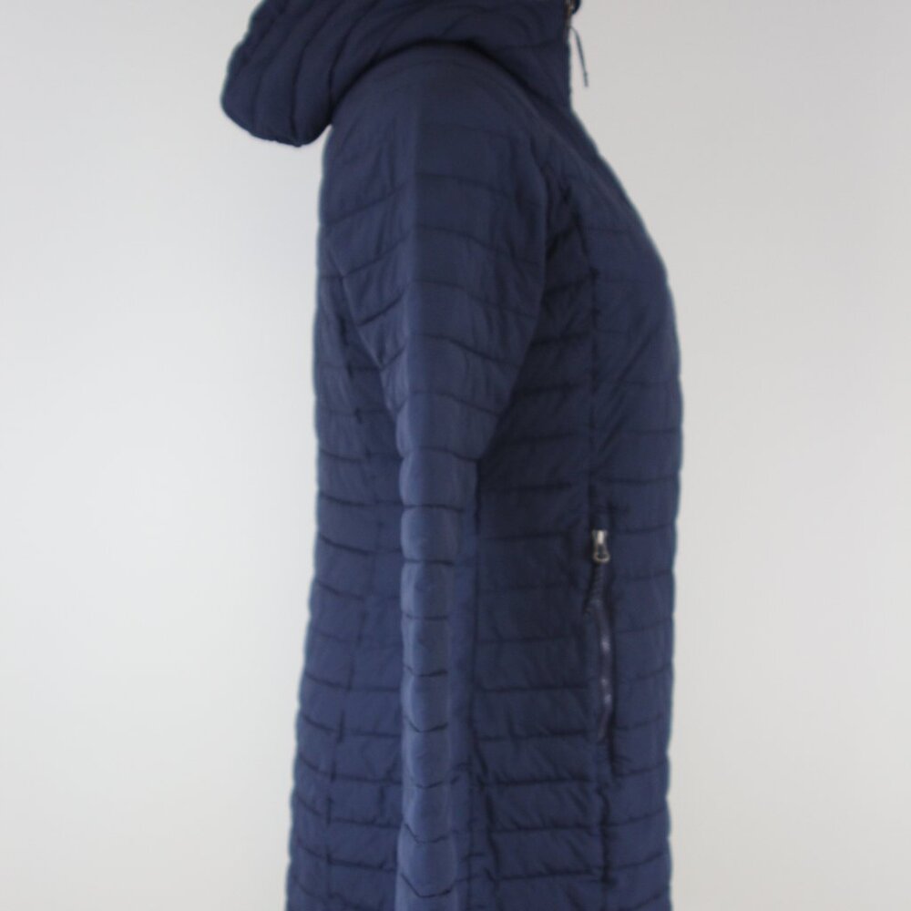 Columbia Women’s Omni-Heat Long Hooded Puffer‎ Jacket — Navy — Size Small - Picture 9 of 13
